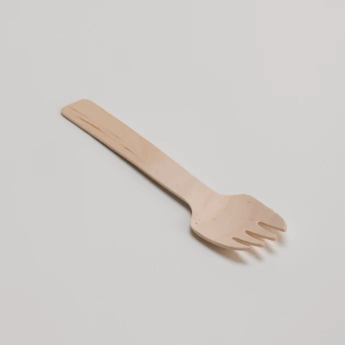 DIsposable Single Paper Wrapped Wooden 105mm Sporks